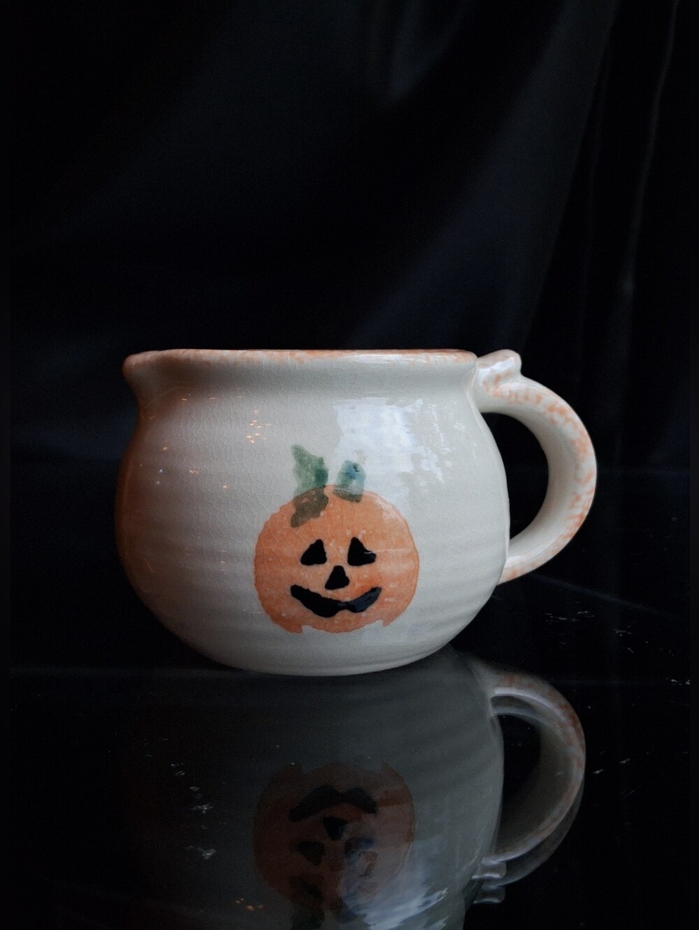 New Vintage Mini Pumpkin Creamer Fall Decor Ceramic
